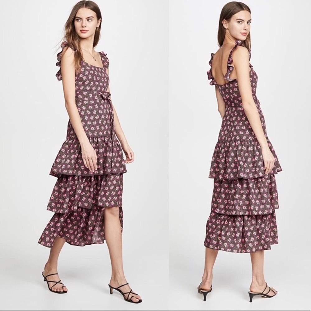 Likely Floral Ruffle Tier Dress Sz 6